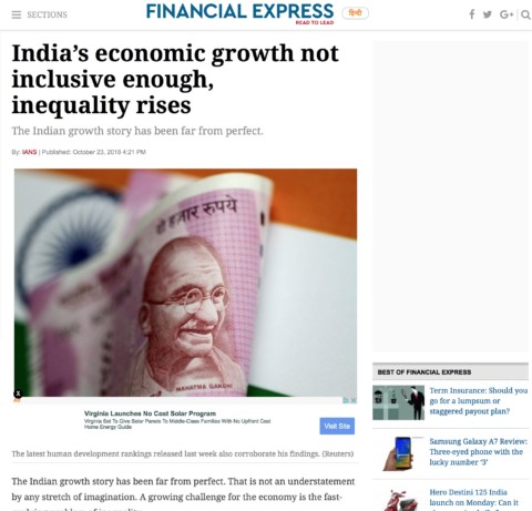 India’s economic growth not inclusive enough, inequality rises 